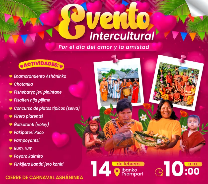 Mazamari: Alistan actividades por San Valentín en el espacio Ibanko Tsompari