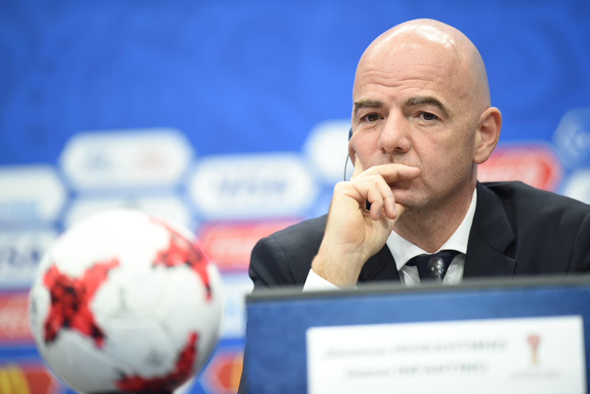 Infantino en un congreso de FIFA