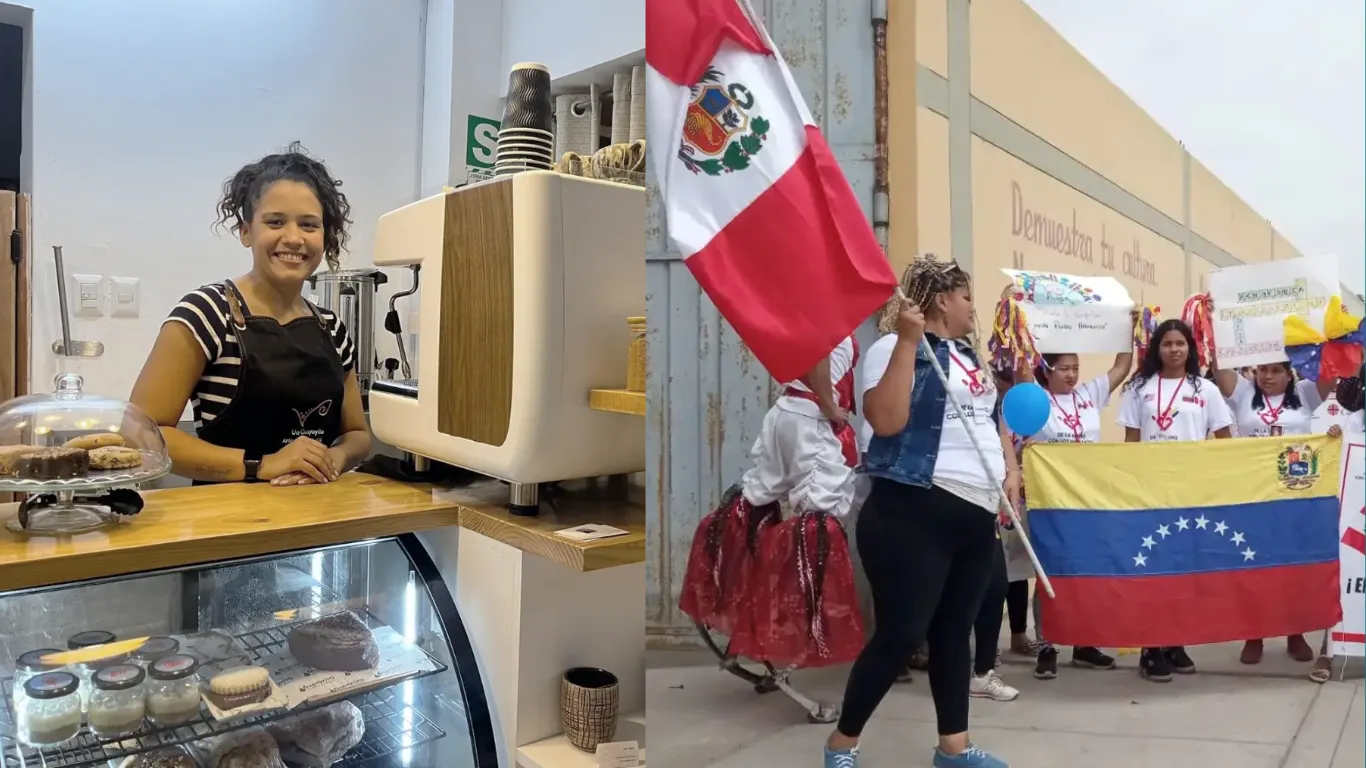 Izquierda: Anandha Araujo Zacarias, barista Venezolana. Derecha: Loinkiumar Beomon, lideresa venezolana y activista en favor de los derechos de la población migrante.